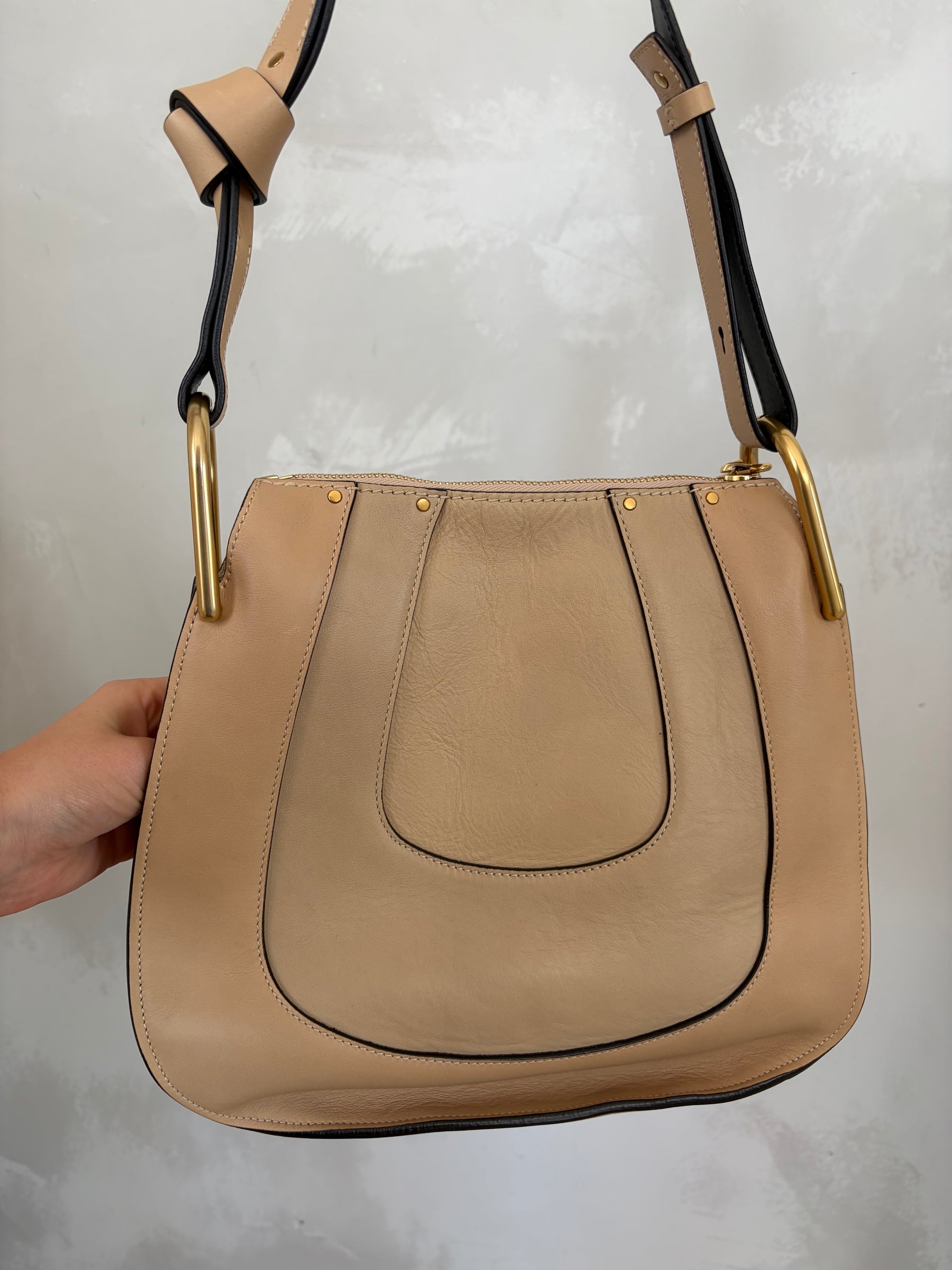 Chloé Beige Leather Hayley Hobo Shoulder Bag