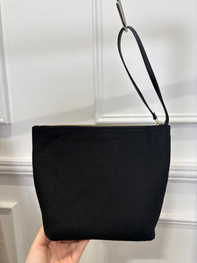Saint Laurent Black Felted 'Rive Gauche' Pouch