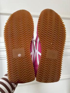 Loewe Pink and White Suede and Nylon Flow Runner, 39
