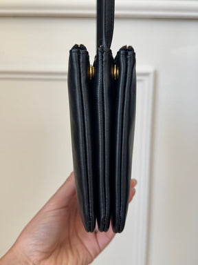 Celine Black Leather Trio Crossbody Bag