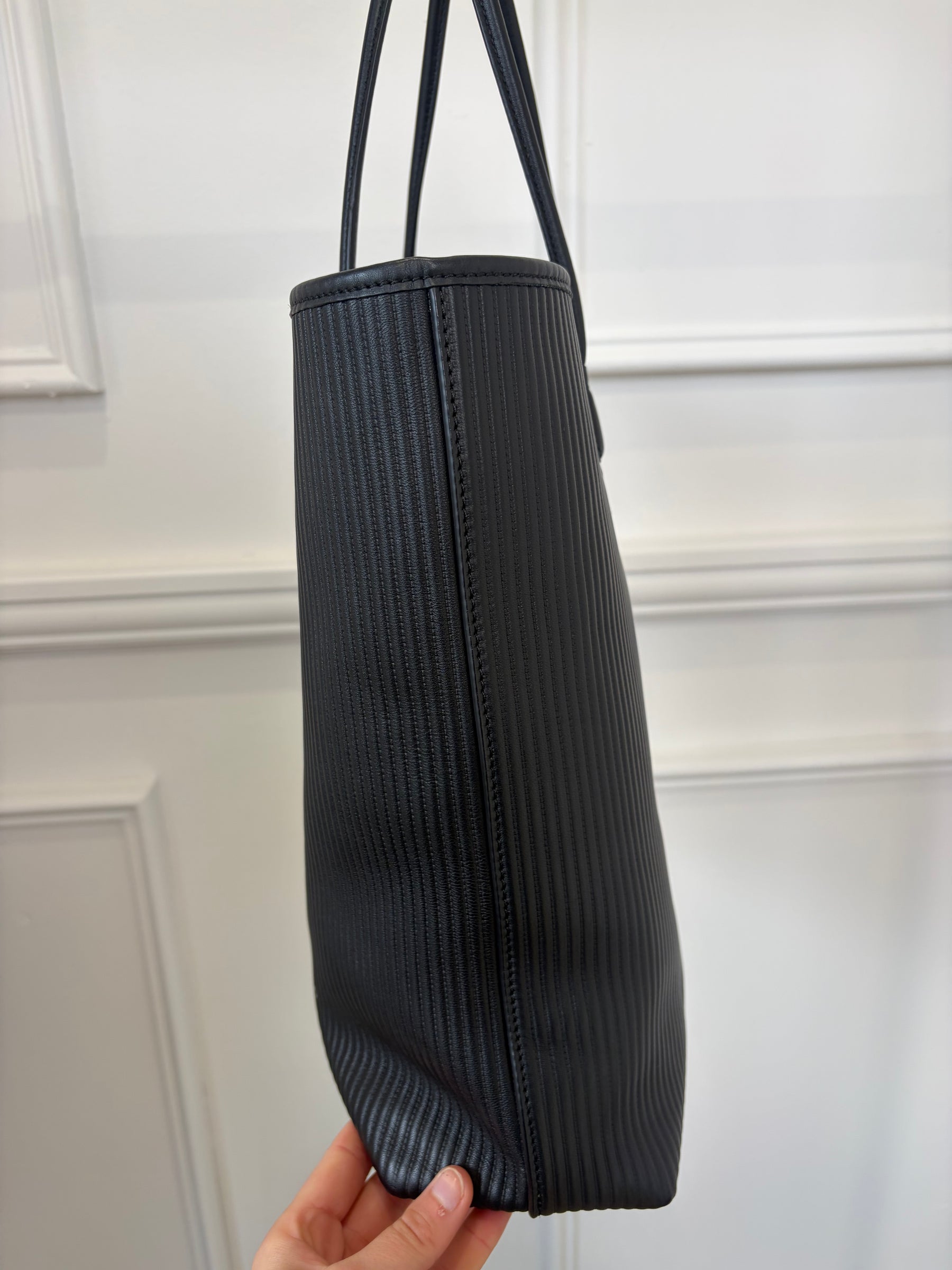 Alexander Wang Black Corrigated Leather Tote