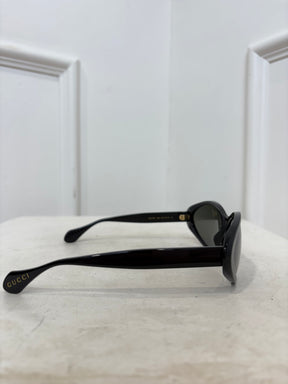 Gucci Black Pointed Oval Sunglasses