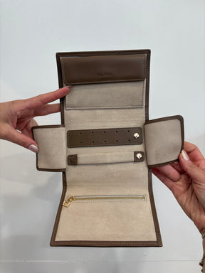 Max Mara Taupe Travel Jewellery Case