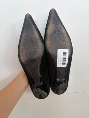 Khaite Black Suede Pointed Pump, 38