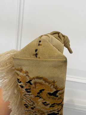 Loewe Tapestry Print Suede Fringed Flamenco Bag