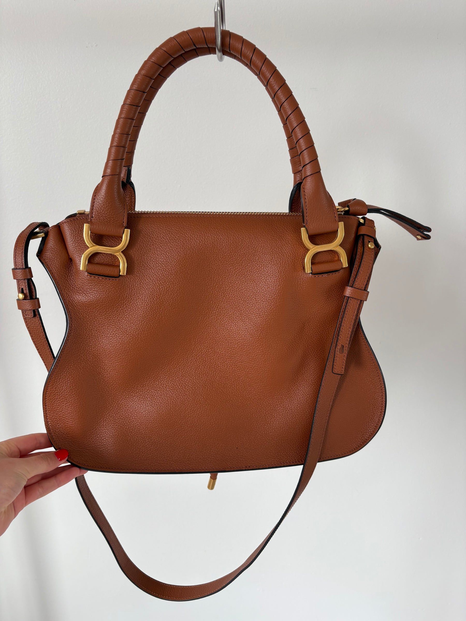 Chloé Tan Leather Medium Marcie Shoulder Bag