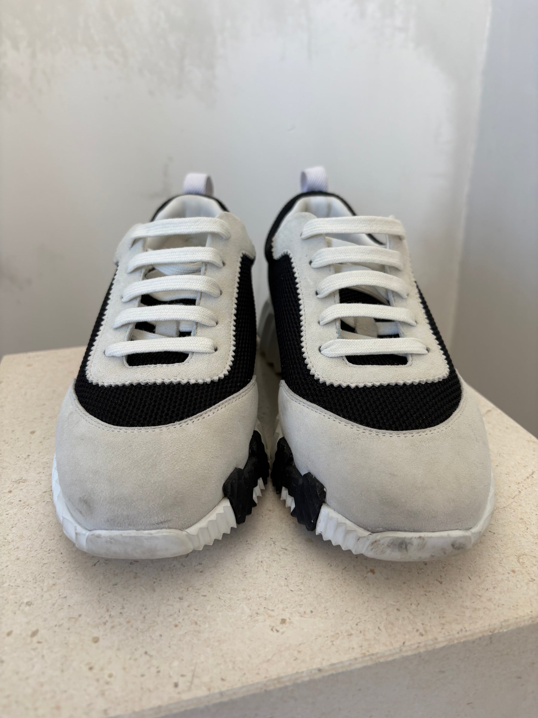 Hermès Black and White Bouncing Sneaker, 39