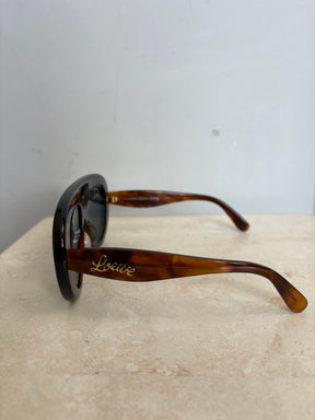 Loewe Brown Tortoiseshell Oversized Aviator Sunglasses