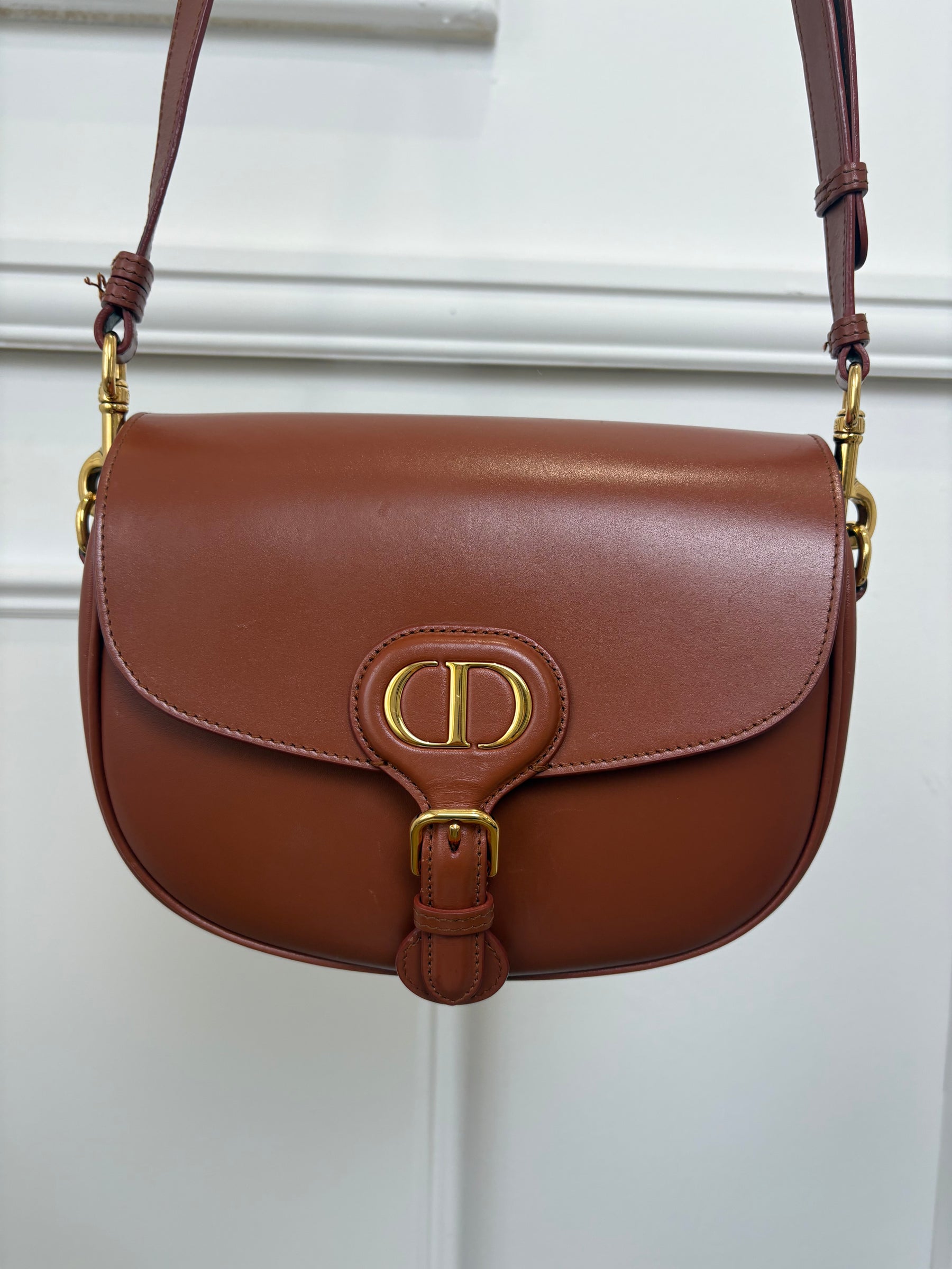 Dior Chestnut Leather Medium Bobby Bag
