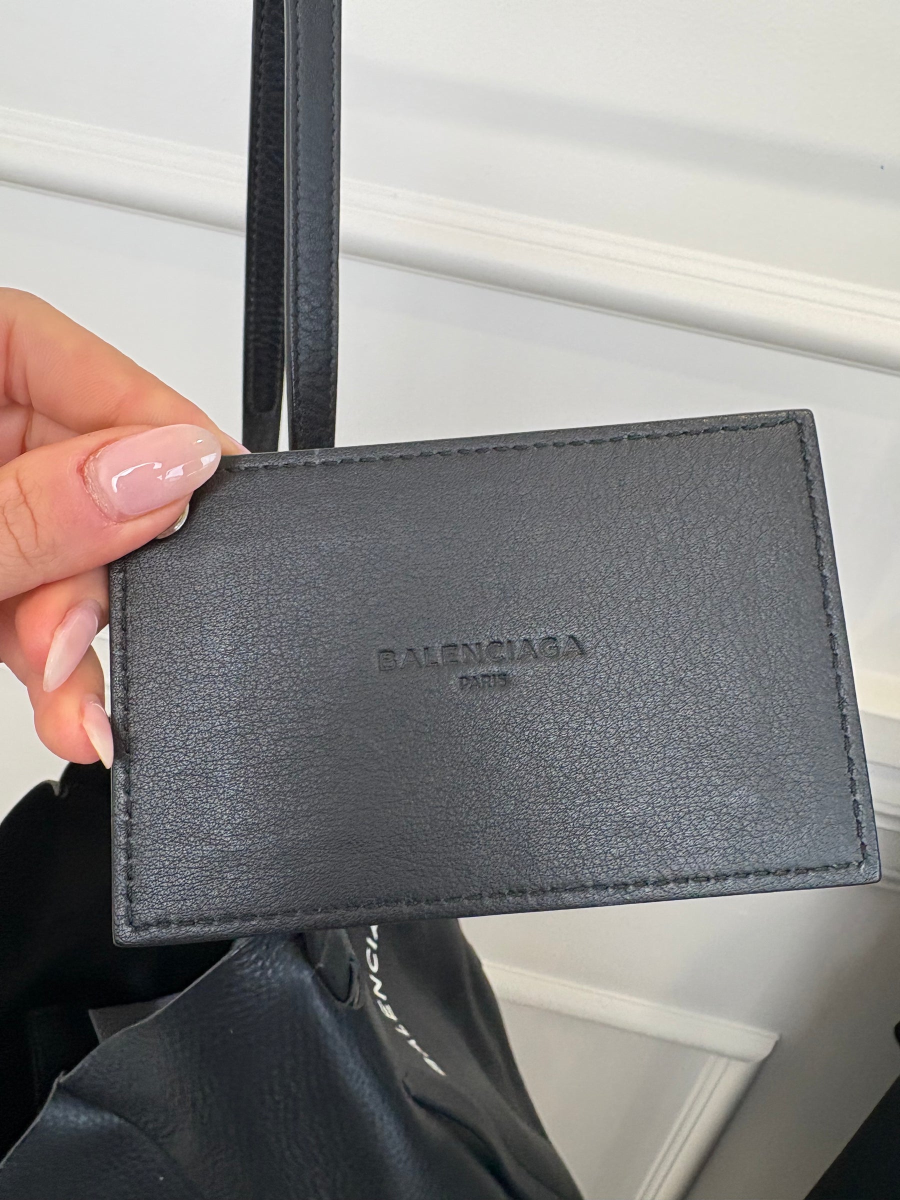 Balenciaga Black Leather Logo Tote