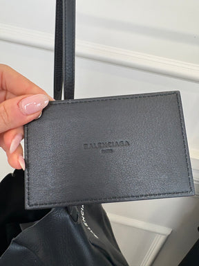 Balenciaga Black Leather Logo Tote