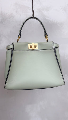 Fendi Sage Green Leather Mini Peekaboo