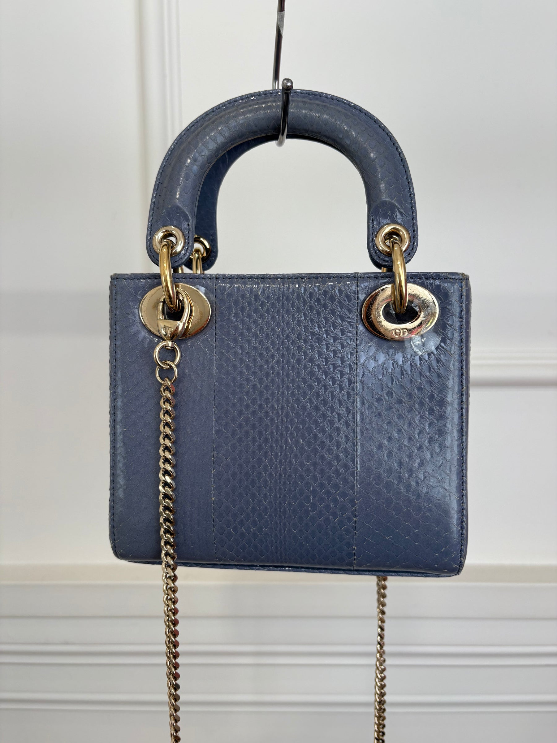Dior Blue Watersnake Mini Lady Dior