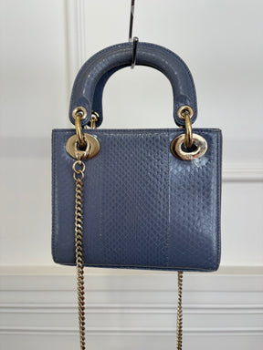 Dior Blue Watersnake Mini Lady Dior