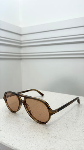 Local Supply Aviator Style Sunglasses Amber