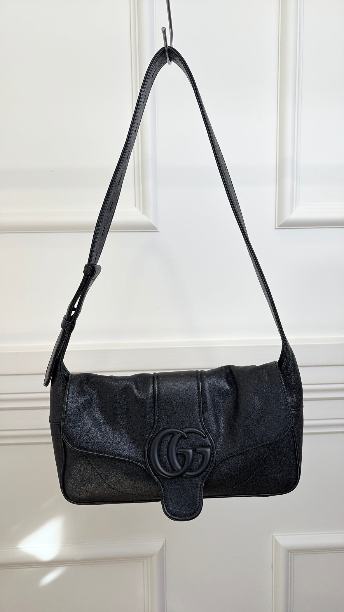 Gucci Black Leather Marmont Flap Shoulder Bag
