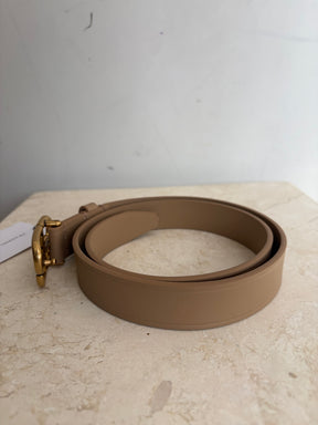 Balenciaga Beige Leather Logo Belt, 70