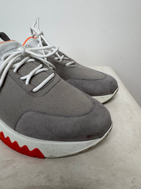 Hermès Grey and White Knit Sneakers, 40