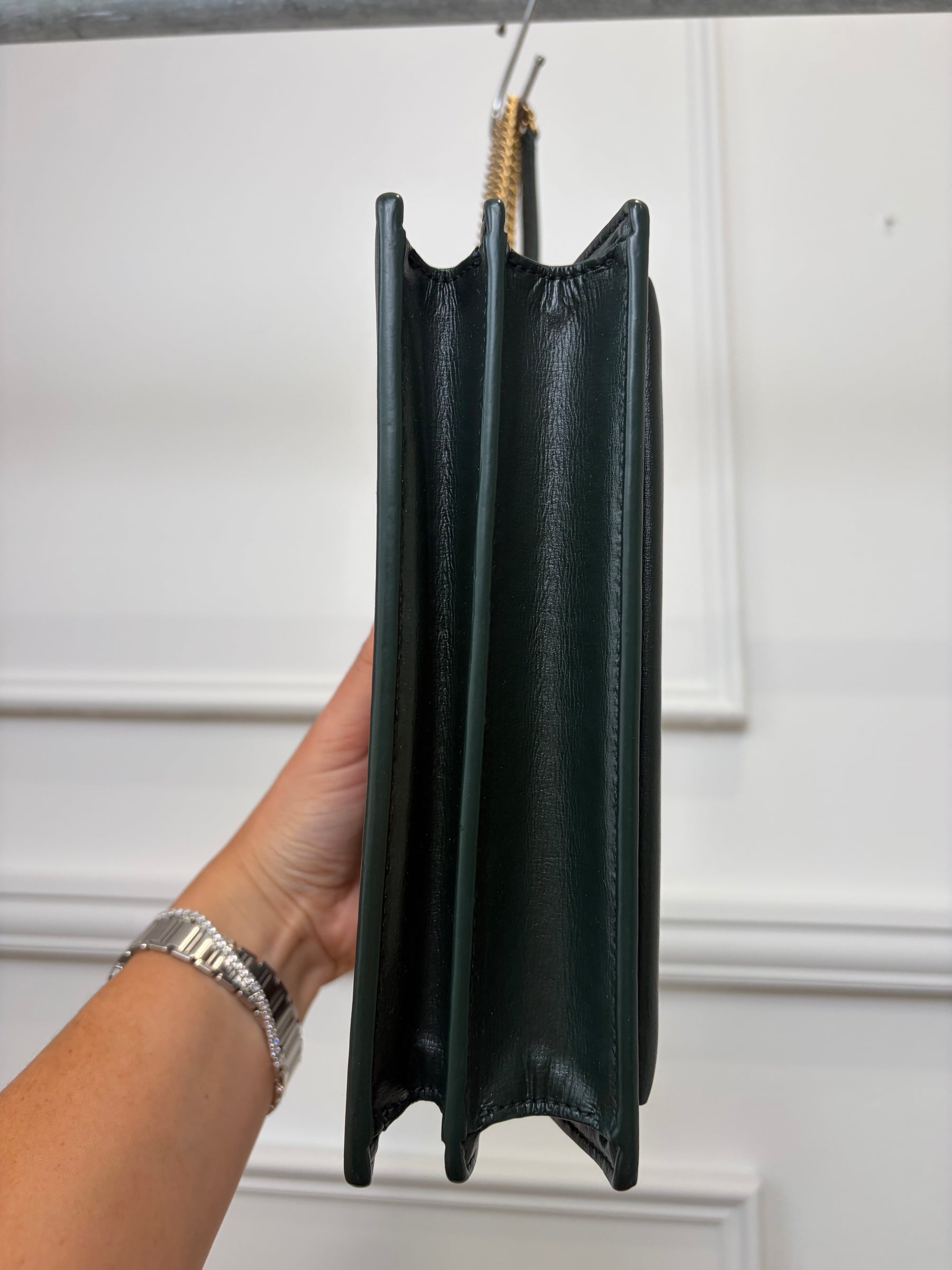 Saint Laurent Forest Green Sunset Bag Gold HW Medium