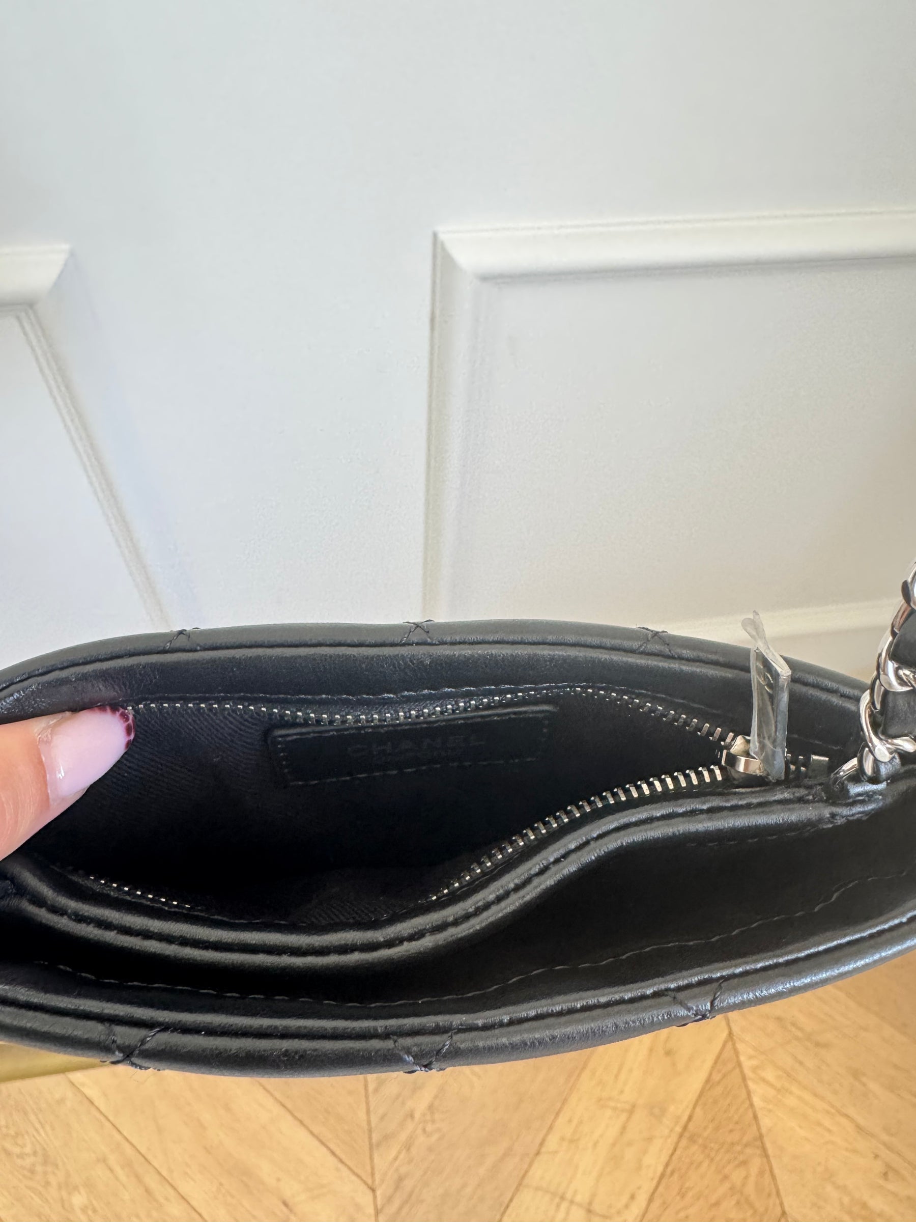 Chanel Uniform Black Leather Crossbody Pochette