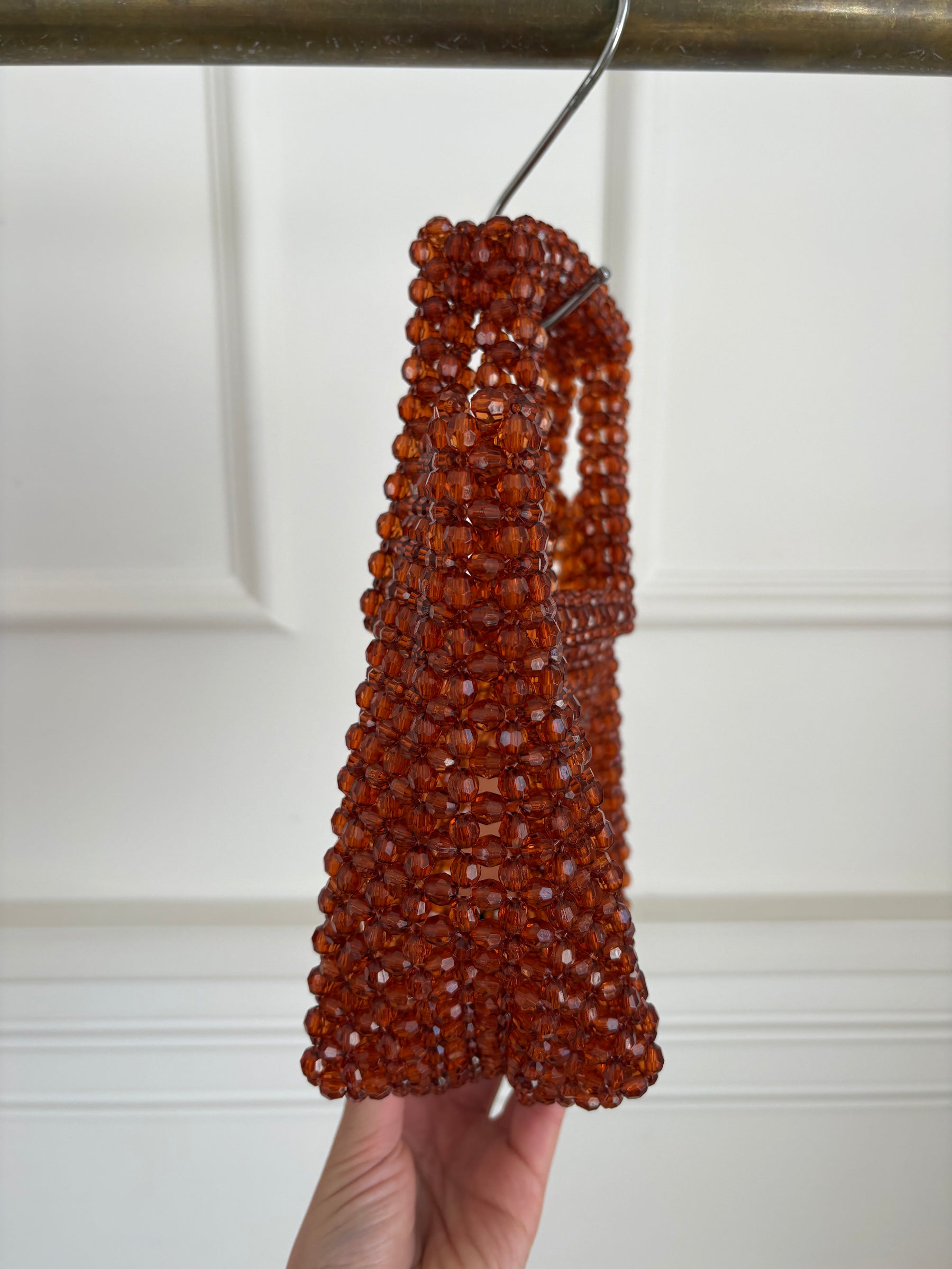 Scanlan Theodore Orange Mini Beaded Tote