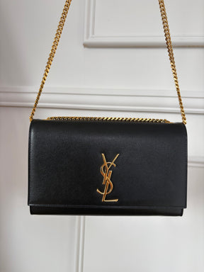 Saint Laurent Black Grained Leather Kate Bag