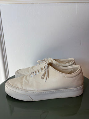 The Row Cream Leather Sneakers, 38