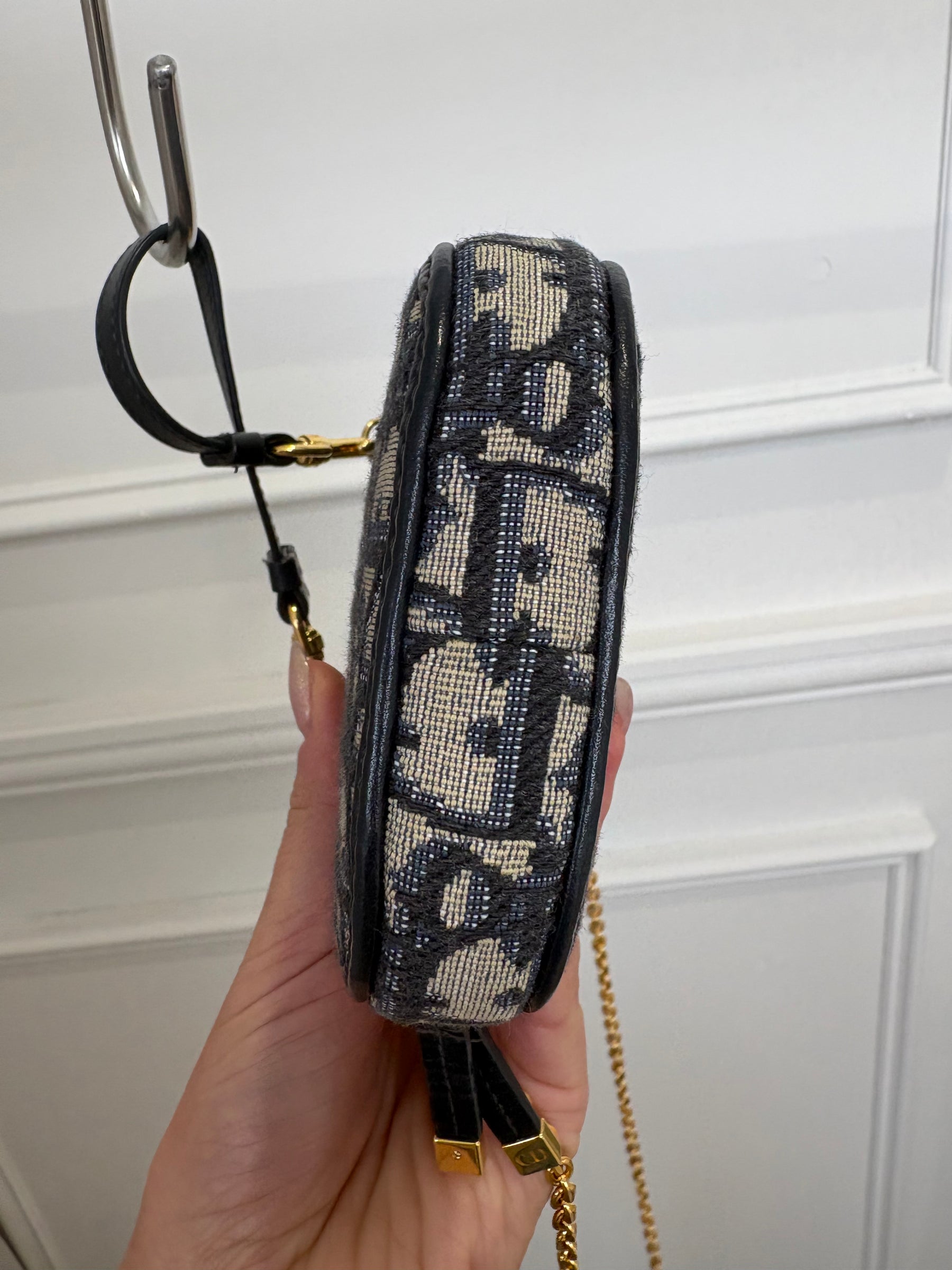 Dior Navy Oblique Monogram Phone Holder