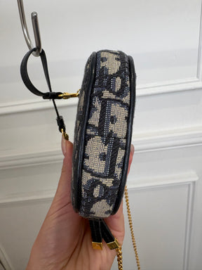 Dior Navy Oblique Monogram Phone Holder
