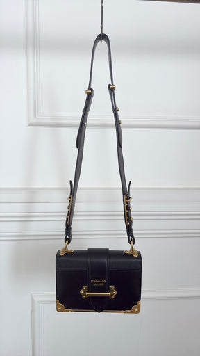 Prada Black Leather Cahier Bag