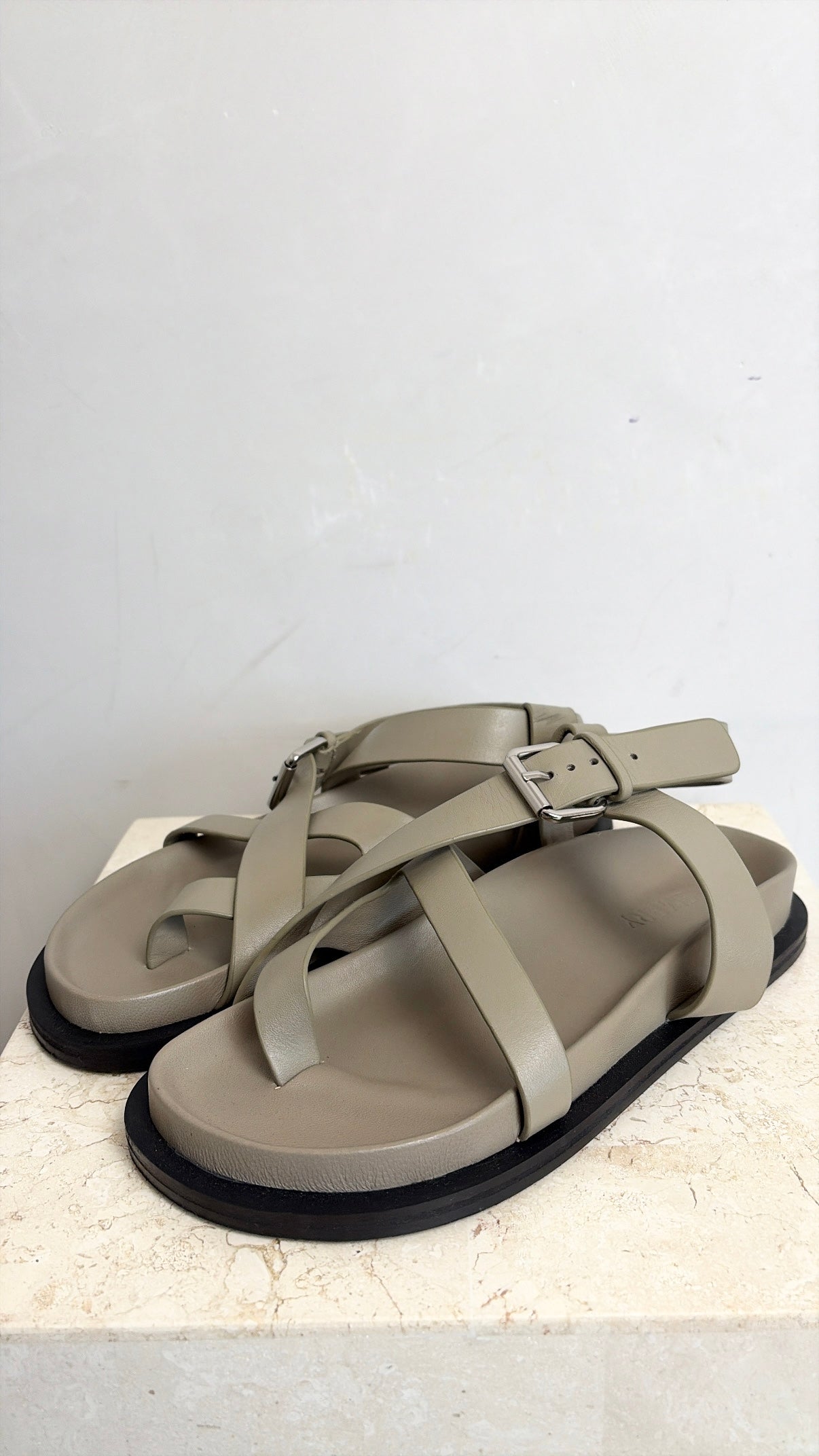 A.EMERY Sage Leather Sandal, 38