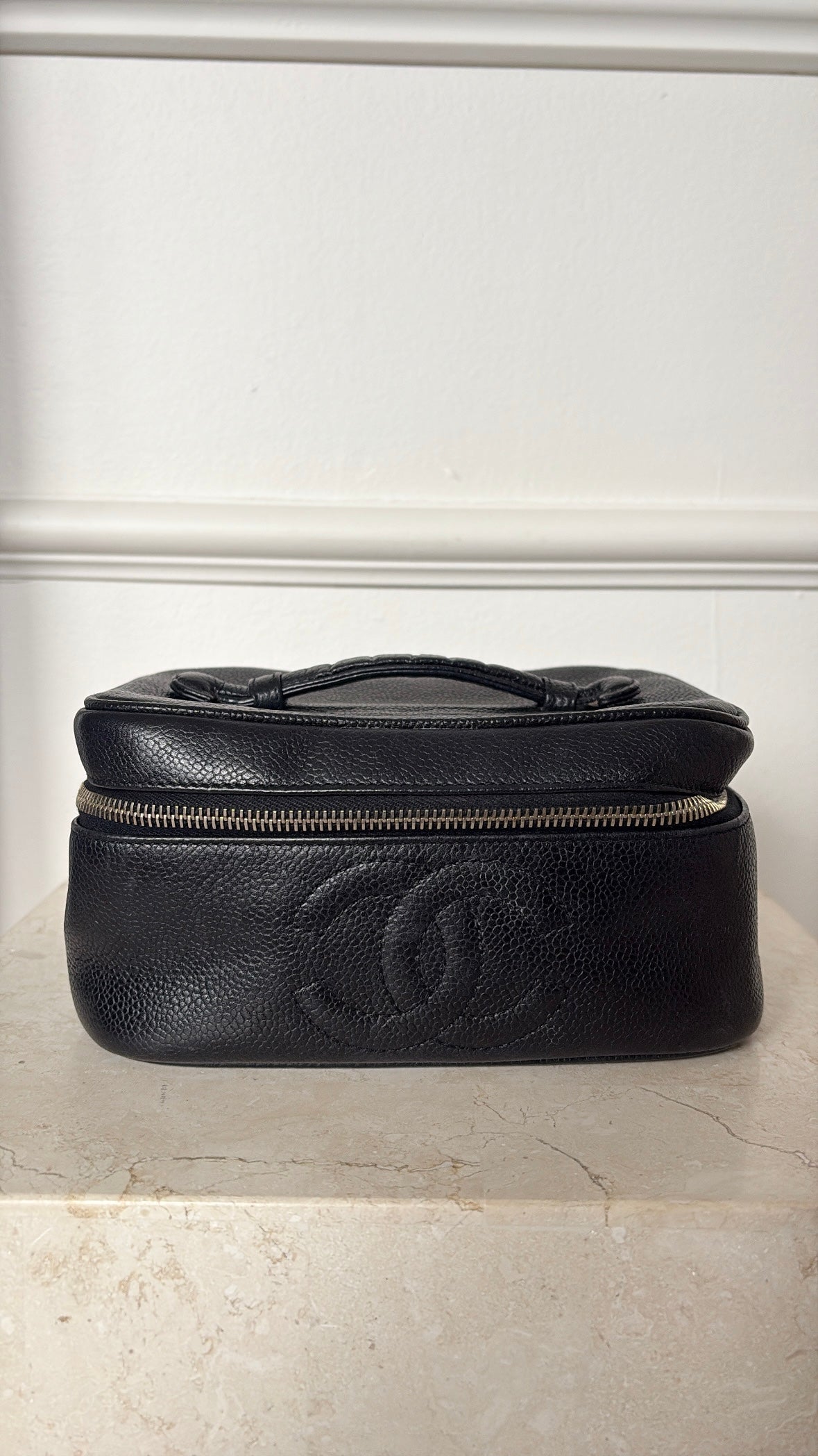 Chanel Black Caviar Leather Toiletry Case