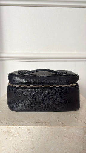 Chanel Black Caviar Leather Toiletry Case