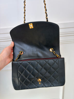 Chanel Black Lambskin Leather Diana Flap bag