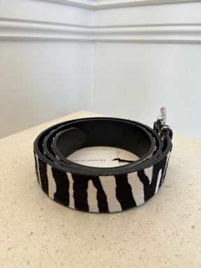 Isabel Marant Black and White Zebra Print Belt, L