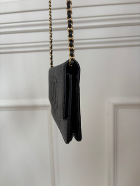 chanel Black CC Caviar Leather Woc