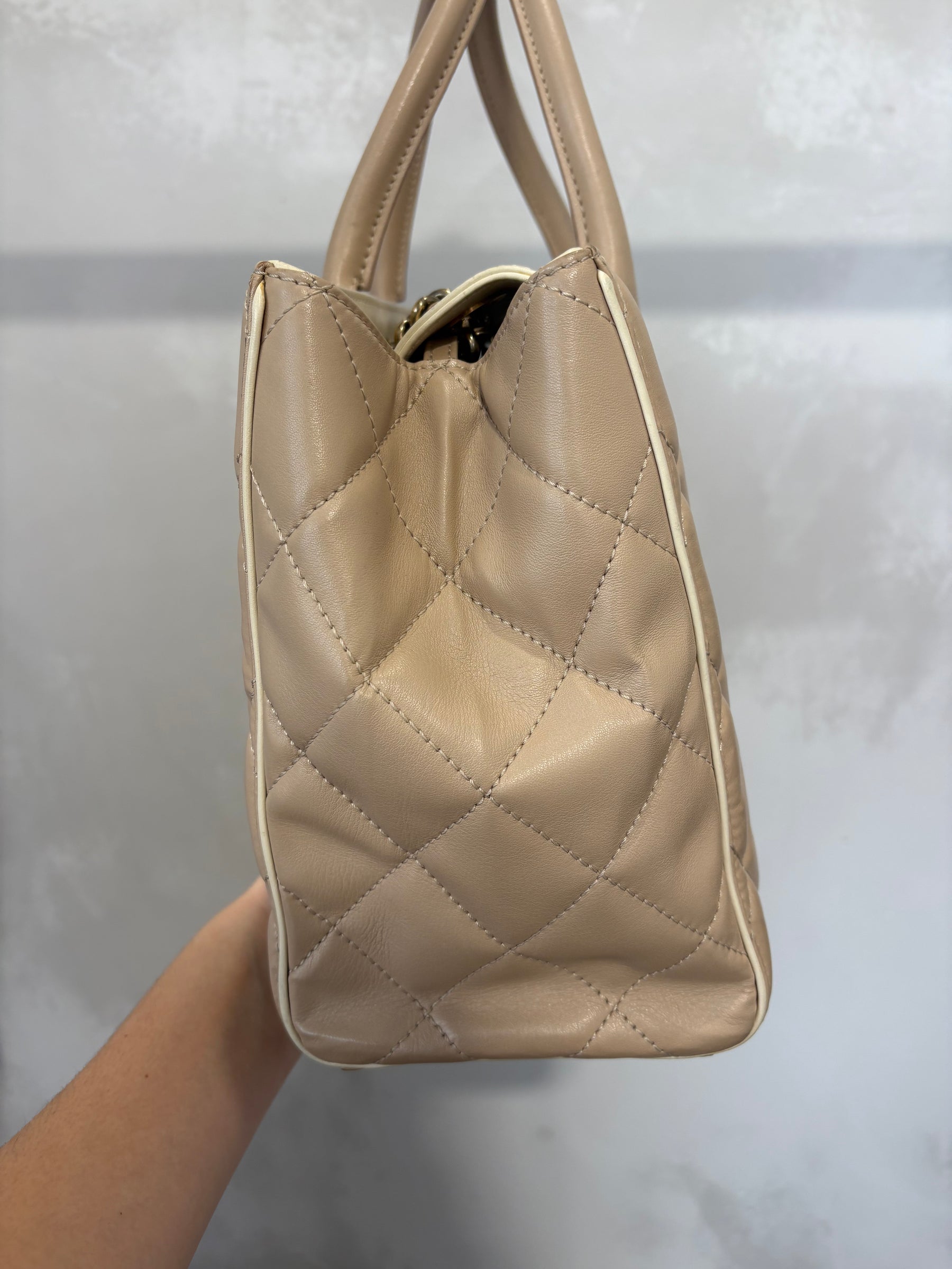 Chanel Portobello Tote Bag Quilted Lambskin Gold Tone HW