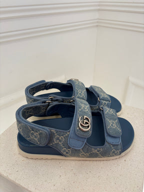 Gucci GG Denim Sandals, 36