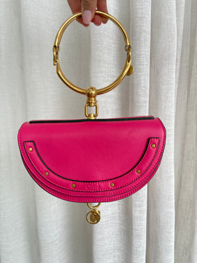 Chloé Pink Leather Nile Minaudiere Bag