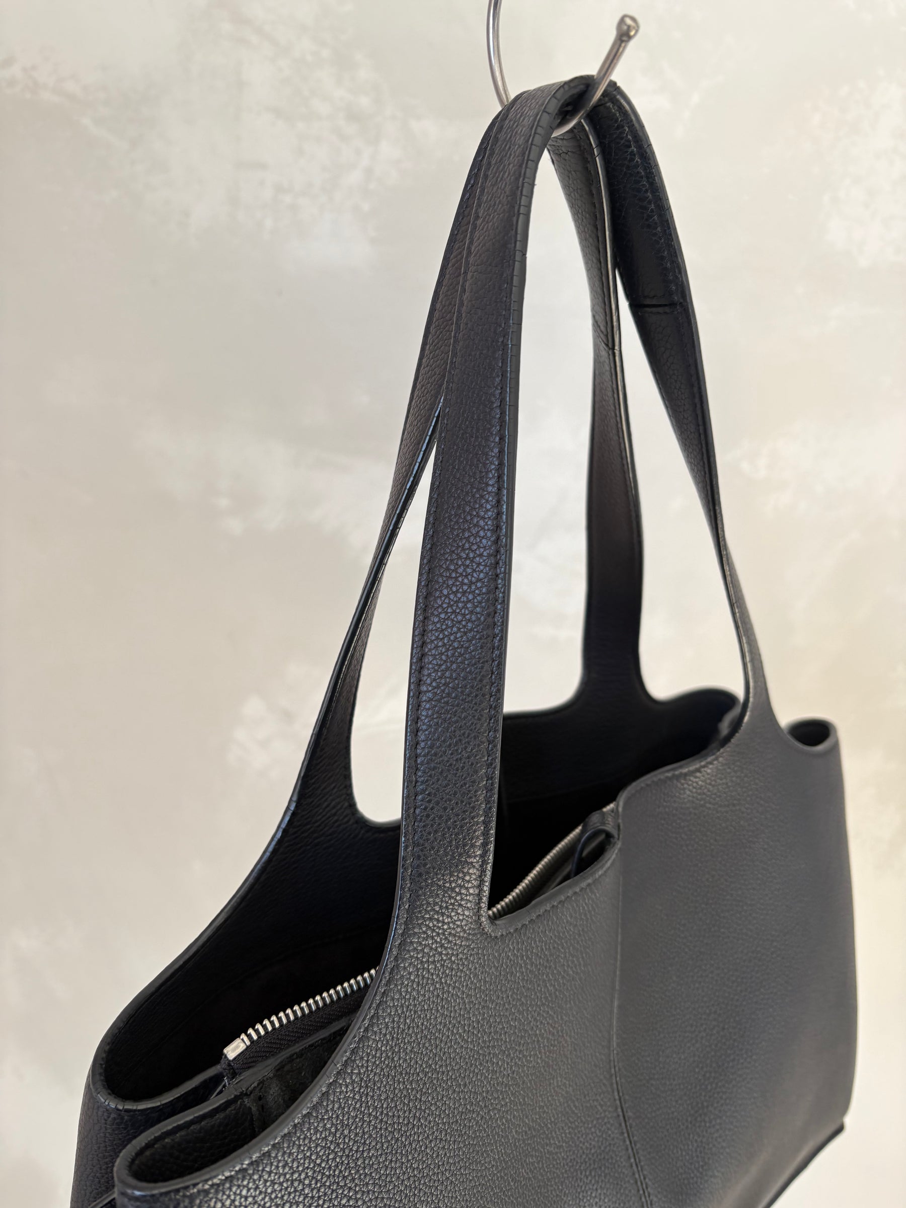 Celine Black Grained Leather Tri-Fold Bag