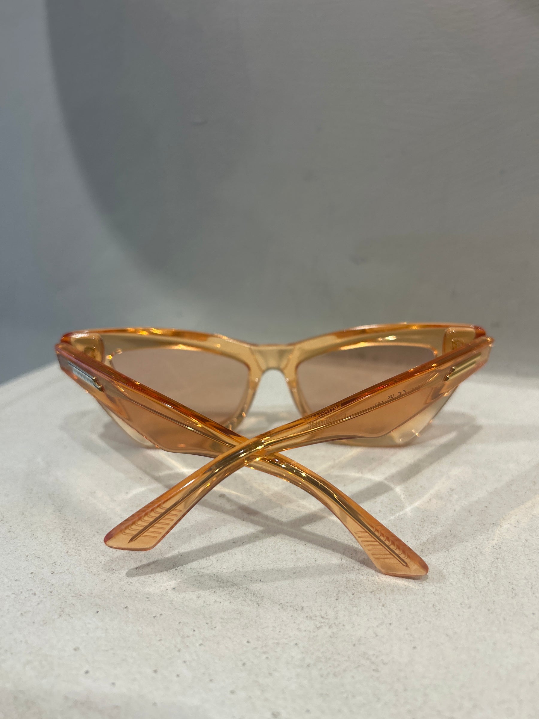 Bottega Veneta Orange Acetate Cat Eye Sunglasses