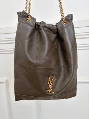Saint Laurent Khaki Leather Jamie Shoulder Bag