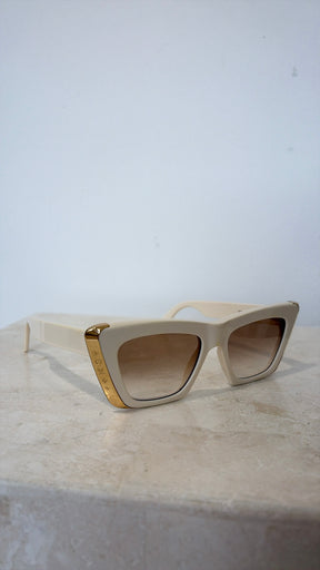 Louis Vuitton Cream and Gold Cat Eye Sunglasses