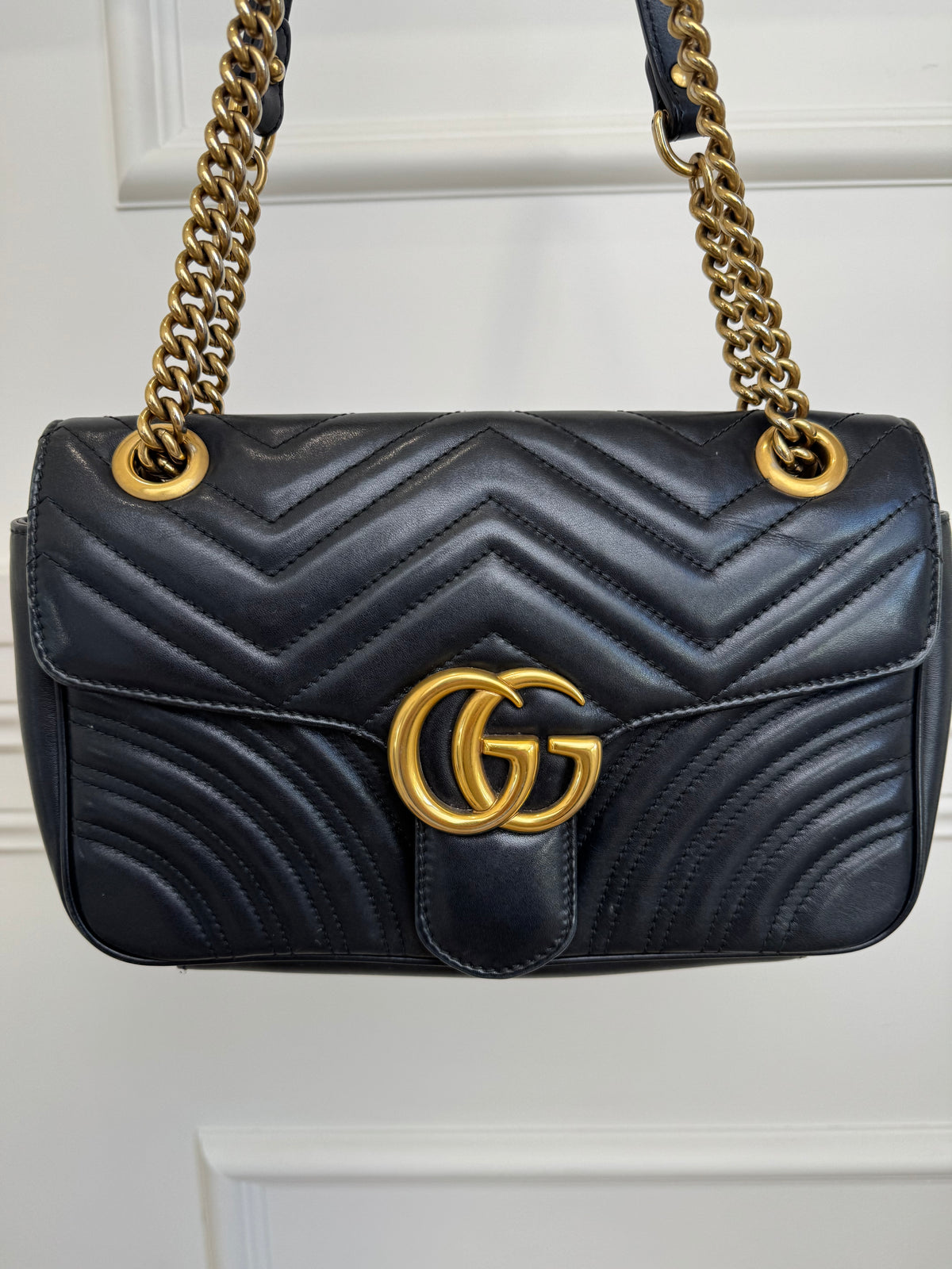 Gucci Black Leather Small Marmont Bag
