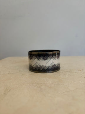 Bottega Veneta Grey and White Printed Metal Cuff