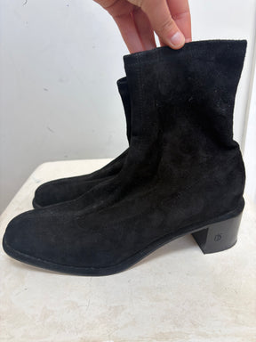 Dear Frances Black Suede Ankle Boots, 39.5