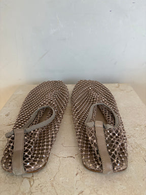 Christopher Esber Minette Mesh Flats Flats In Shell, 39