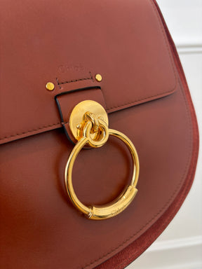 Chloé Brick Leather and Suede Tess Bag