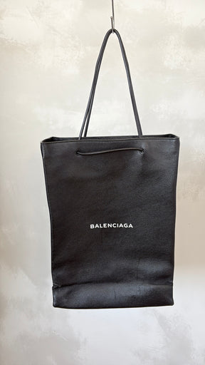 Balenciaga Leather North South Shopping Tote Black