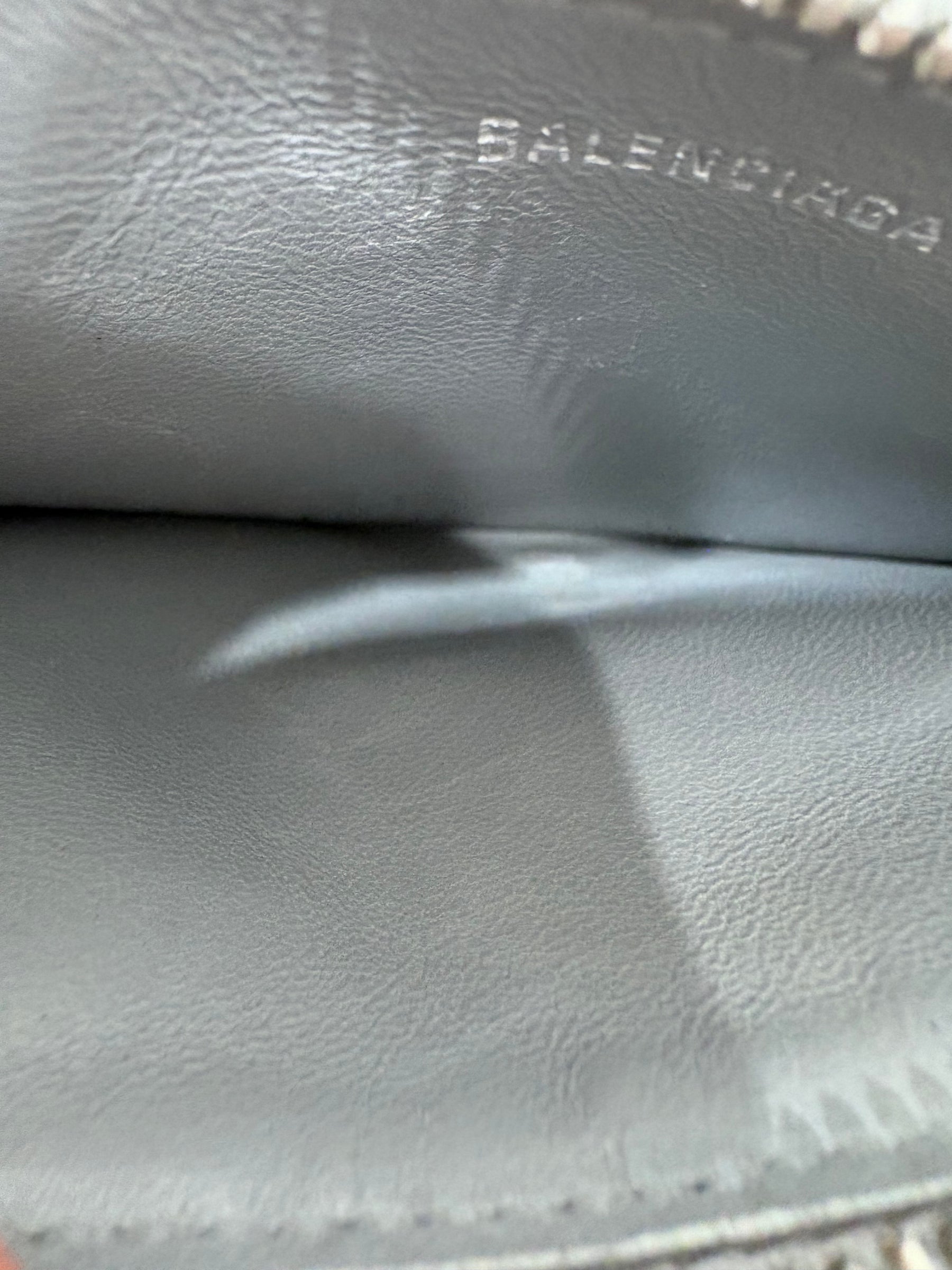 Balenciaga Silver Quilted Leather Card Holder
